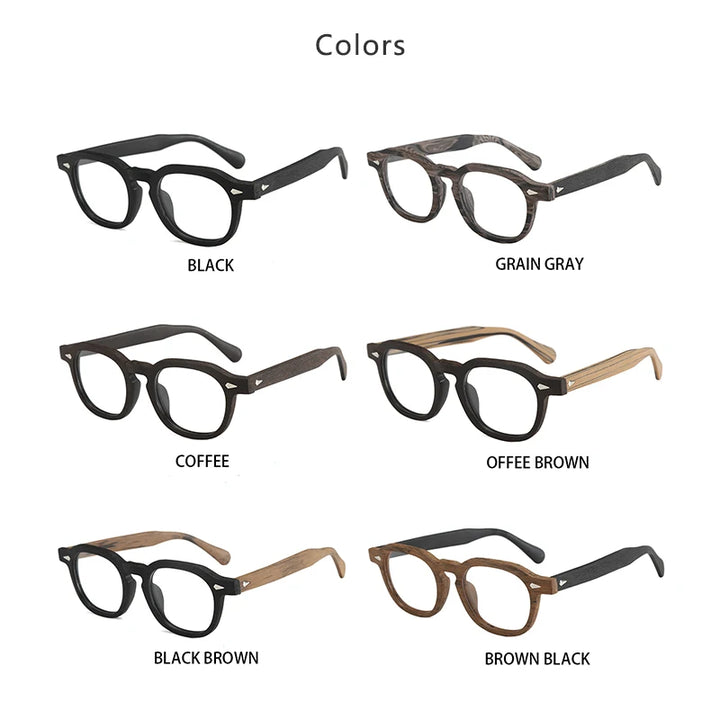 Hdcrafter Men's Large Full Rim Square Wood Eyeglasses 8183 Full Rim Hdcrafter Eyeglasses