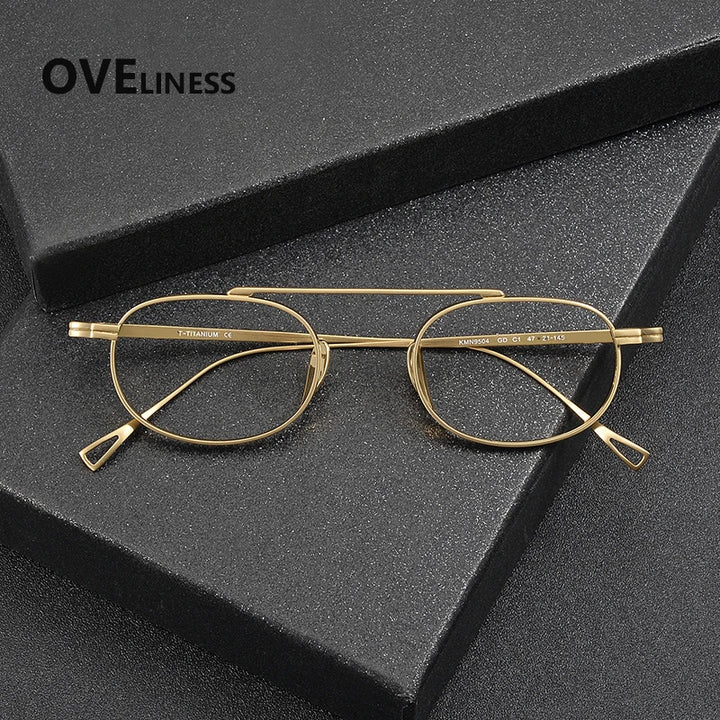 Oveliness Unisex Full Rim Square Double Bridge Titanium Eyeglasses 99504