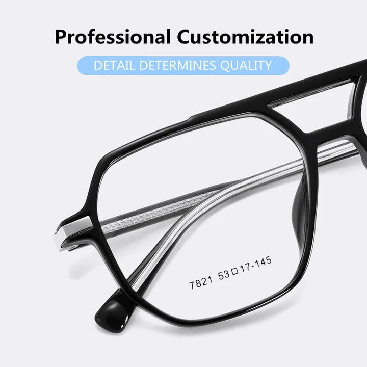 Kocolior Unisex Full Rim Oval Double Bridge Acetate Eyeglasses 7821 Full Rim Kocolior