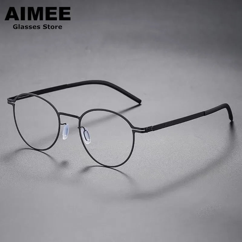 Aimee Unisex Full Rim Square Screwless Steel Eyeglasses 61499