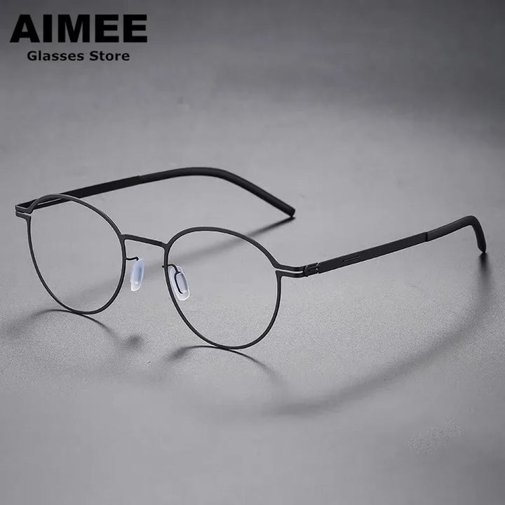 Aimee Unisex Full Rim Square Screwless Steel Eyeglasses 61499