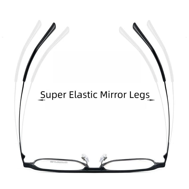 Hdcrafter Men's Full Rim Large Square Double Bridge Titanium Eyeglasses 28537 Full Rim Hdcrafter Eyeglasses   