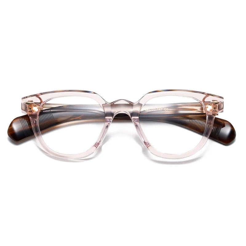 Black Mask Unisex Full Rim Irregular Oval Acetate Eyeglasses 2241 Full Rim Black Mask Pink