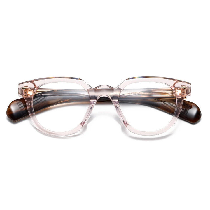 Black Mask Unisex Full Rim Irregular Oval Acetate Eyeglasses 2241 Full Rim Black Mask Pink