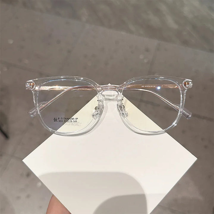 Xbora Unisex Full Rim Oval Square Tr 90 Alloy Eyeglasses 85333