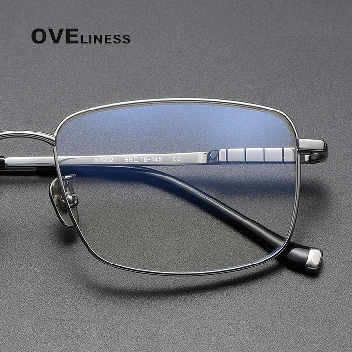 Oveliness Men's Full Rim Square Titanium Eyeglasses 80902 Full Rim Oveliness   