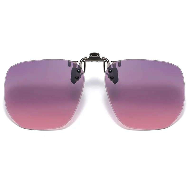 Vicky Unisex Rimless Round Tr 90 Alloy  Polarized Clip On Sunglasses V001 Clip On Sunglasses Vicky Gradien grayish pink