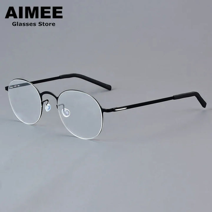 Aimee Women's Full Rim Round Screwless Titanium Eyeglasses 18808