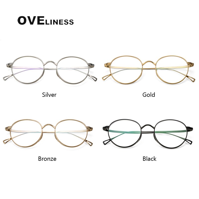 Oveliness Unisex Full Rim Round Titanium Eyeglasses 10518 Full Rim Oveliness
