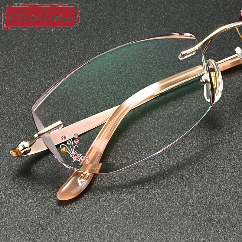 Chashma Women's Rimless Rectangle Eyeglasses 10139 Rimless Chashma