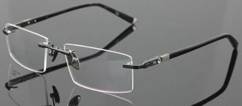 Chashma Unisex Rimless Square Titanium Eyeglasses 58103