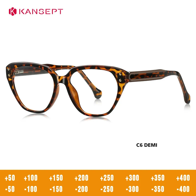 Kansept Women's full Rim Oval Square Tr 90 Alloy Reading Glasses 52101