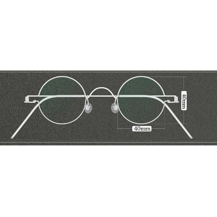 Yujo Unisex Full Rim Round Stainless Steel Custom Eyeglasses Y3030 Full Rim Yujo 40mm CHINA