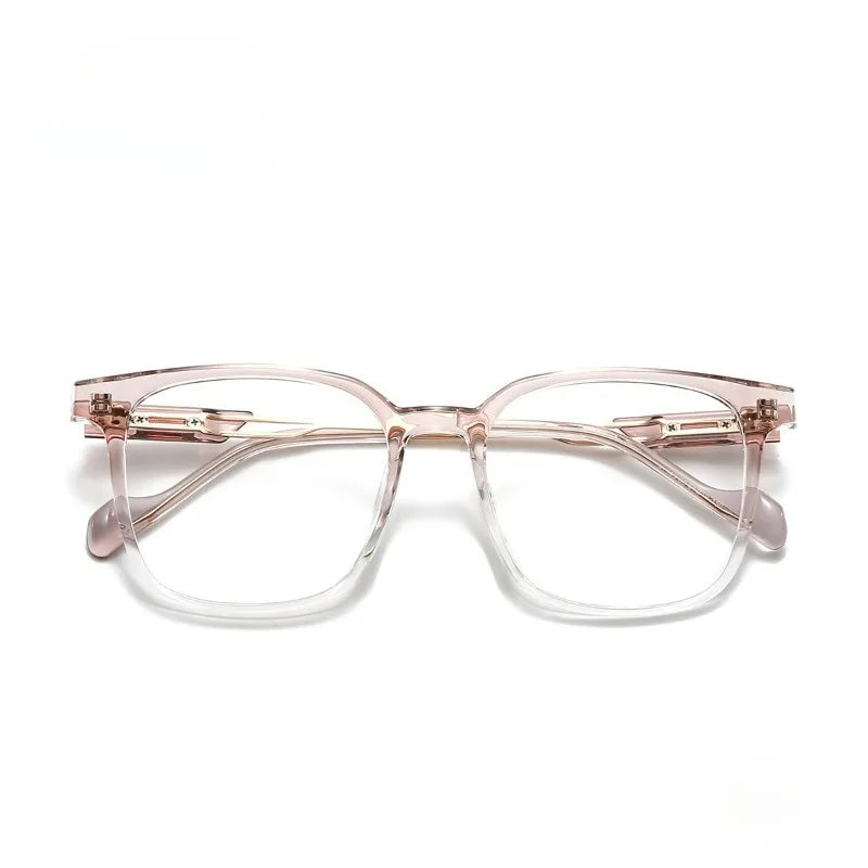 Hewei Unisex Full Rim Square Acetate Titanium Eyeglasses 41043