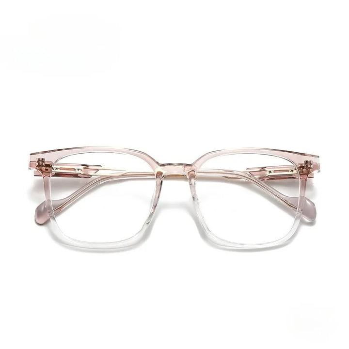 Hewei Unisex Full Rim Square Acetate Titanium Eyeglasses 41043