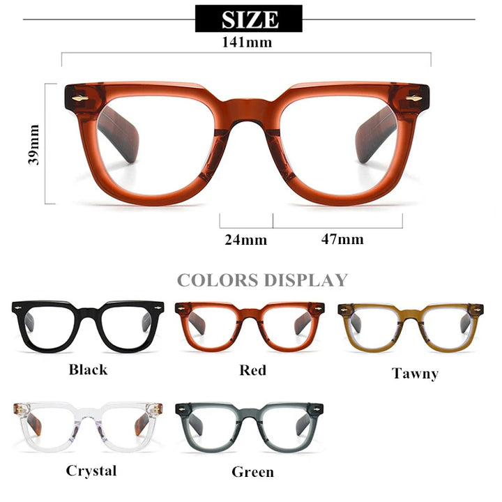 Black Mask Unisex Full Rim Square Acetate Eyeglasses 2447 Full Rim Black Mask