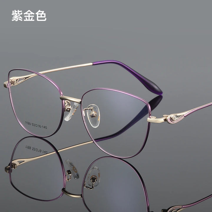 Bclear Women's Full Rim Oval Cat Eye Alloy Eyeglasses 61189