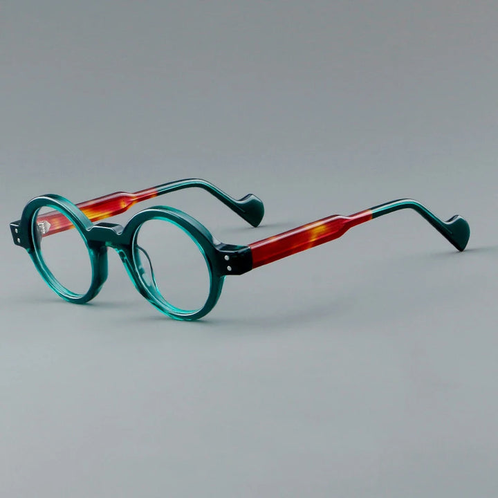 CCspace Unisex Full Rim Round Acetate Eyeglasses 57257 Full Rim CCspace C6Green