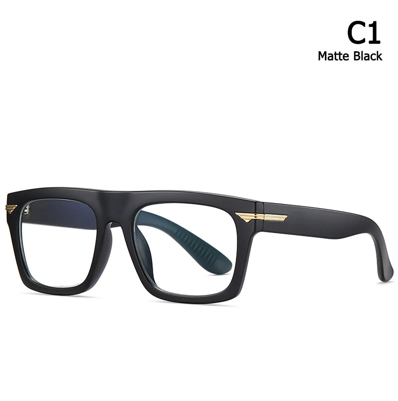 Hdcrafter Unisex Full Rim Square Tr 90 Acetate Eyeglasses 3394 Full Rim Hdcrafter Eyeglasses C1-Matte Black