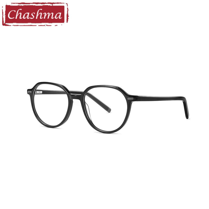 Chashma Unisex Children's Full Rim Oval Acetate Spring Hinge Eyeglasses 9043 Full Rim Chashma Black