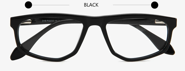 Esnbie Women's Full Rim Rectangle Acetate Eyeglasses 31623 Full Rim Esnbie Black