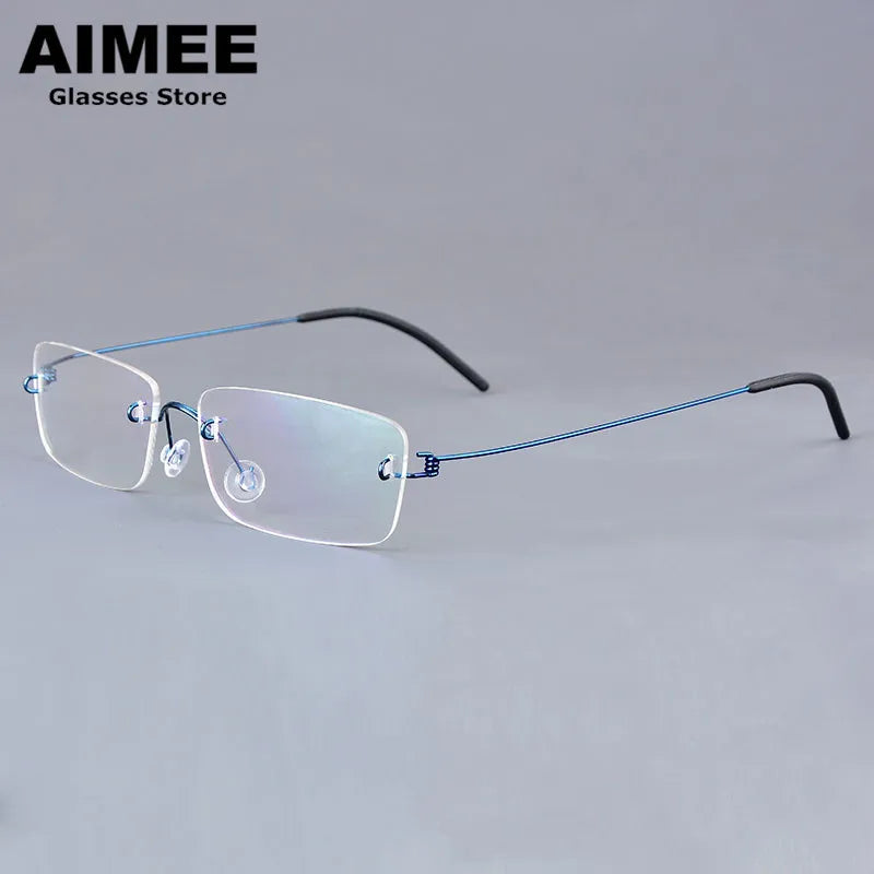 Aimee Women's Rimless Square Screwless Titanium Eyeglasses 52120