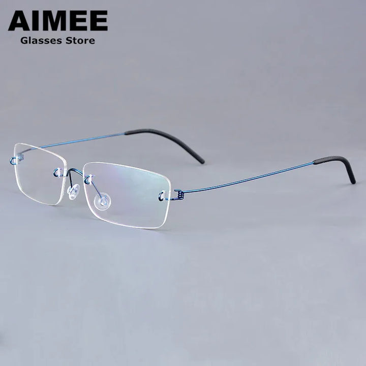 Aimee Women's Rimless Square Screwless Titanium Eyeglasses 52120