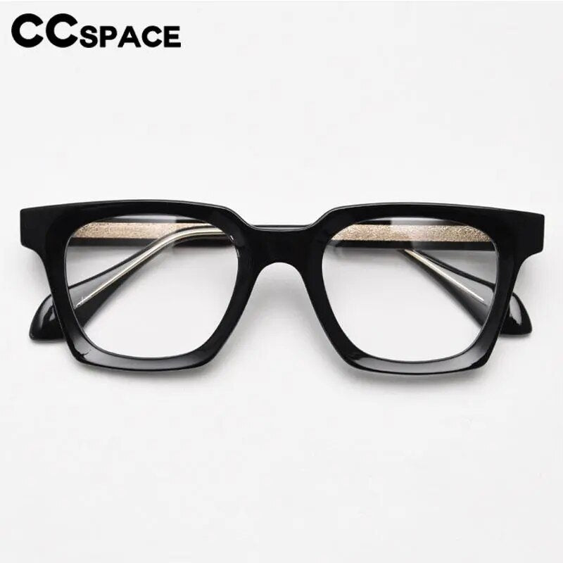 CCspace Unisex Full Rim Square Tr 90 Titanium Eyeglasses 57023 Full Rim CCspace