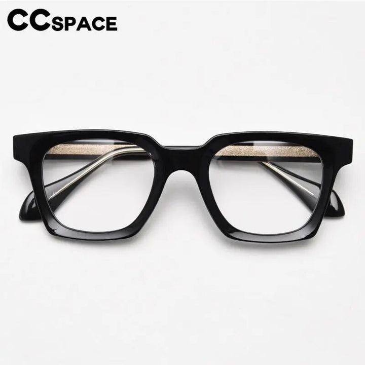 CCspace Unisex Full Rim Square Tr 90 Titanium Eyeglasses 57023 Full Rim CCspace