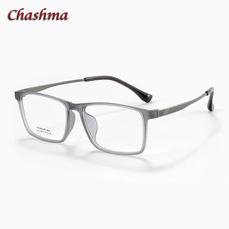 Chashma Ochki Unisex Full Rim Square Titanium Eyeglasses 316600