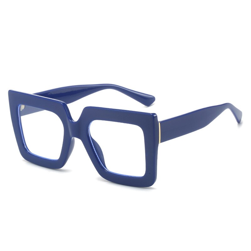 CCSpace Unisex Full Rim Oversized Square Acetate Eyeglasses 56355 Full Rim CCspace Blue  