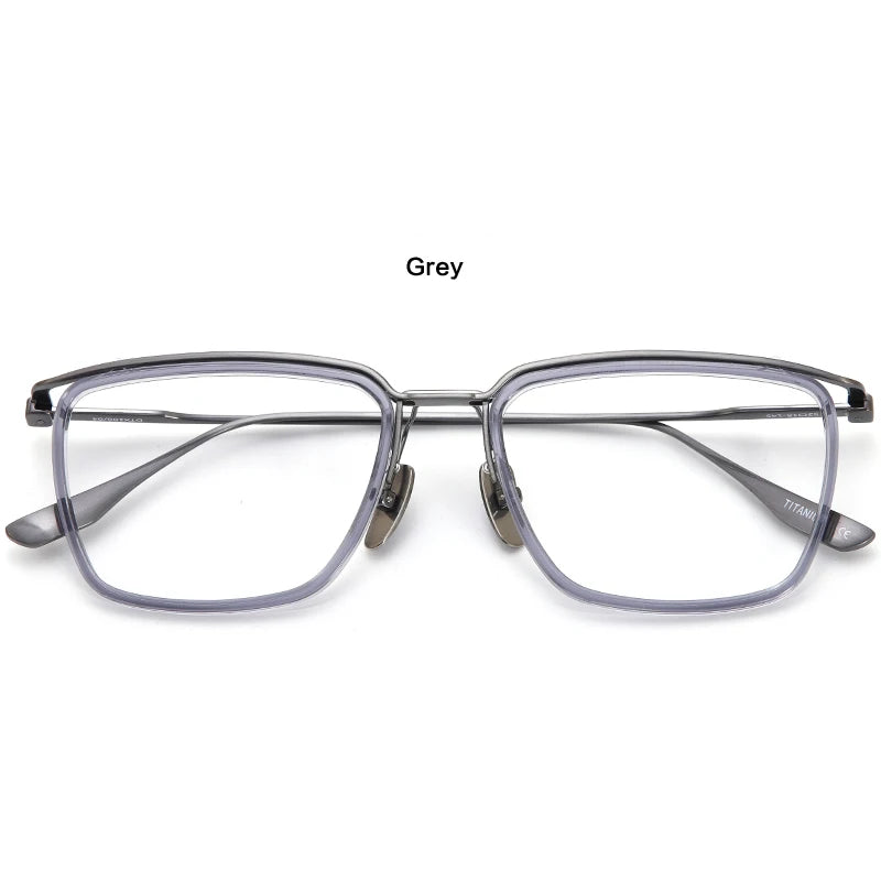 Muzz Unisex Full Rim Square Brow Line Acetate Titanium Eyeglasses 106 Full Rim Muzz C4