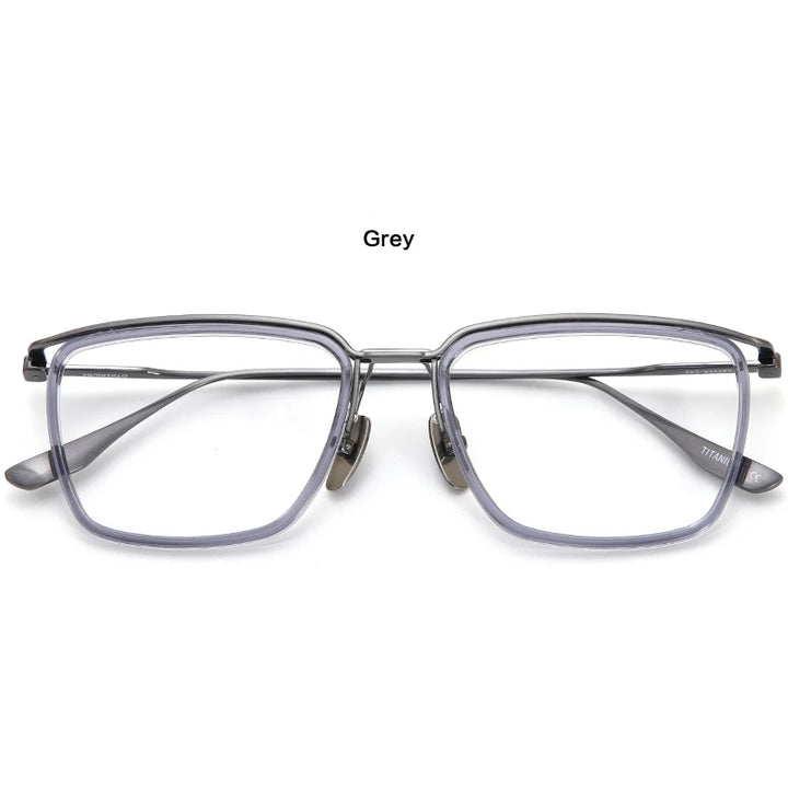 Muzz Unisex Full Rim Square Brow Line Acetate Titanium Eyeglasses 106 Full Rim Muzz C4