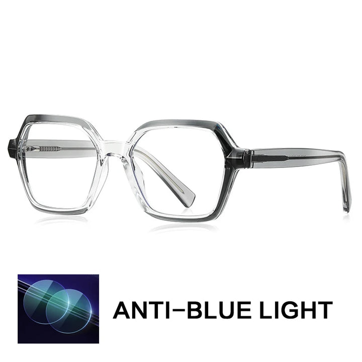 Gatenac Women's Full Rim Polygon Tr 90 Titanium Reading Glasses G2162