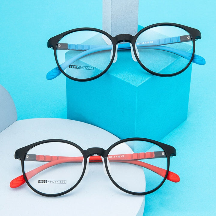 Bclear Unisex Children Full Rim Round TR 90 Titanium Eyeglasses Kd8809 Full Rim Bclear