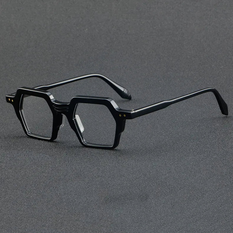 CCspace Unisex Full Rim Polygon Acetate Eyeglasses 56914 Full Rim CCspace C1Black