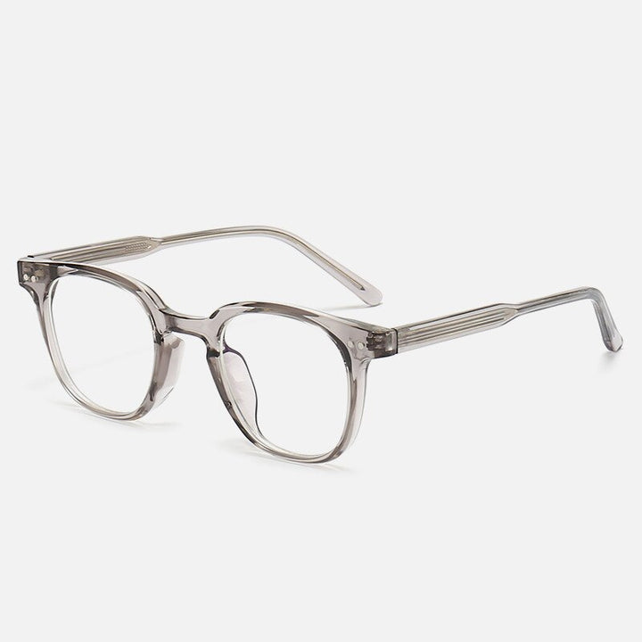 CCspace Unisex Round Square Tr 90 Titanium Eyeglasses 55917 Full Rim CCspace Gray China