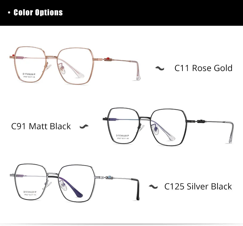 Ralferty Women's Full Rim Polygon Titanium Eyeglasses R6227 Full Rim Ralferty