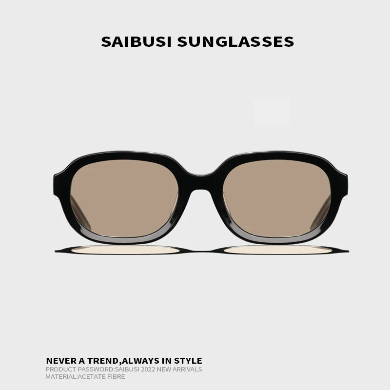 Hewei Unisex Full Rim Oval Acetate Sunglasses 0011 Sunglasses Hewei