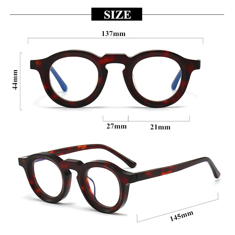 Black Mask Unisex Full Rim Round Acetate Eyeglasses 442721 Full Rim Black Mask