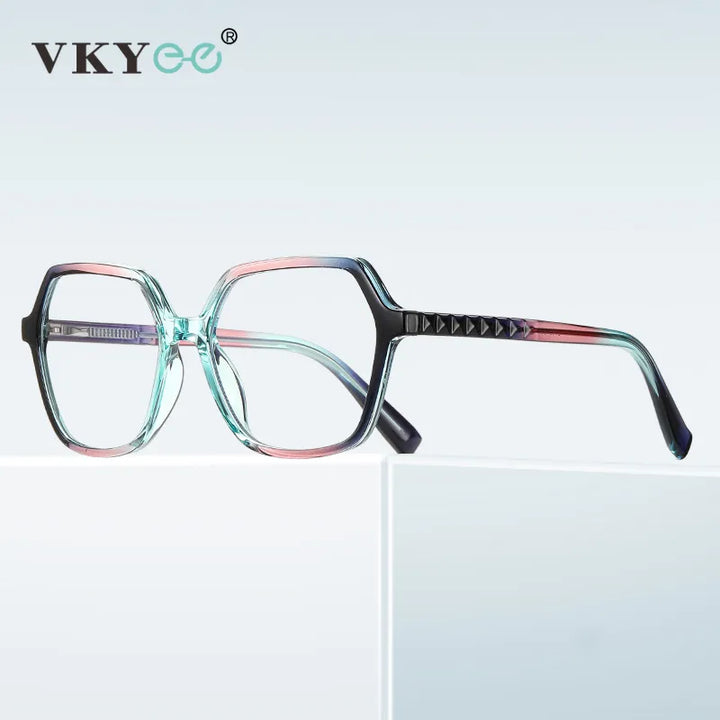 Vicky Unisex Full Rim Large Polygon Square Acetate Alloy Reading Glasses 2140 Reading Glasses Vicky
