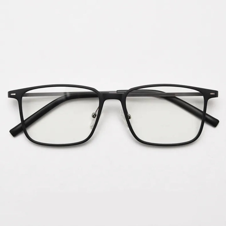 CCspace Unisex Full Rim Square Tr 90 Titanium Eyeglasses 56903 Full Rim CCspace C2SandBlack