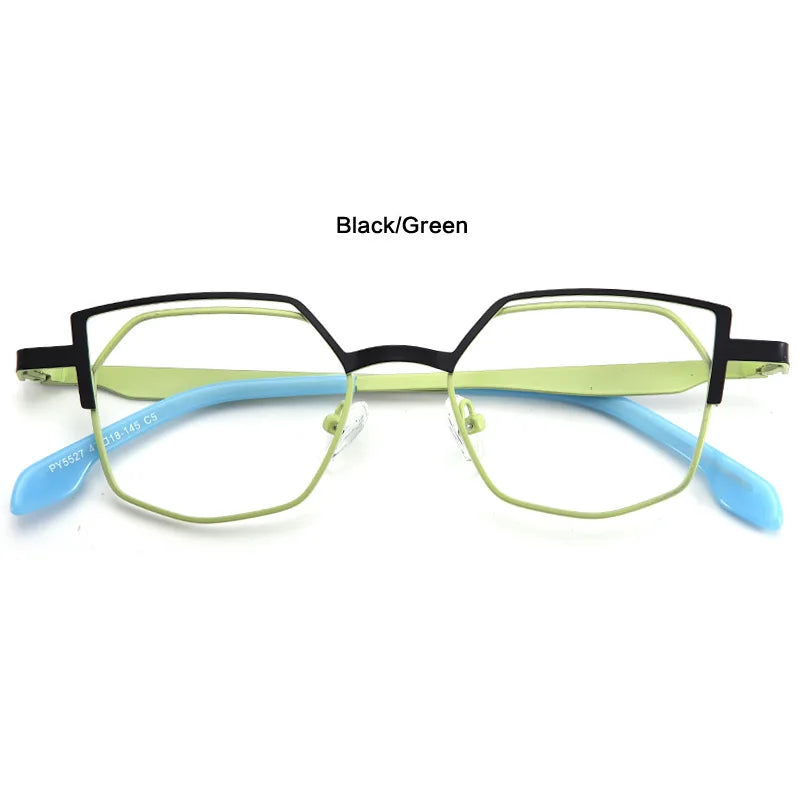 Muzz Women's Full Rim Polygon Cat Eye Alloy Eyeglasses 5527 Full Rim Muzz C2