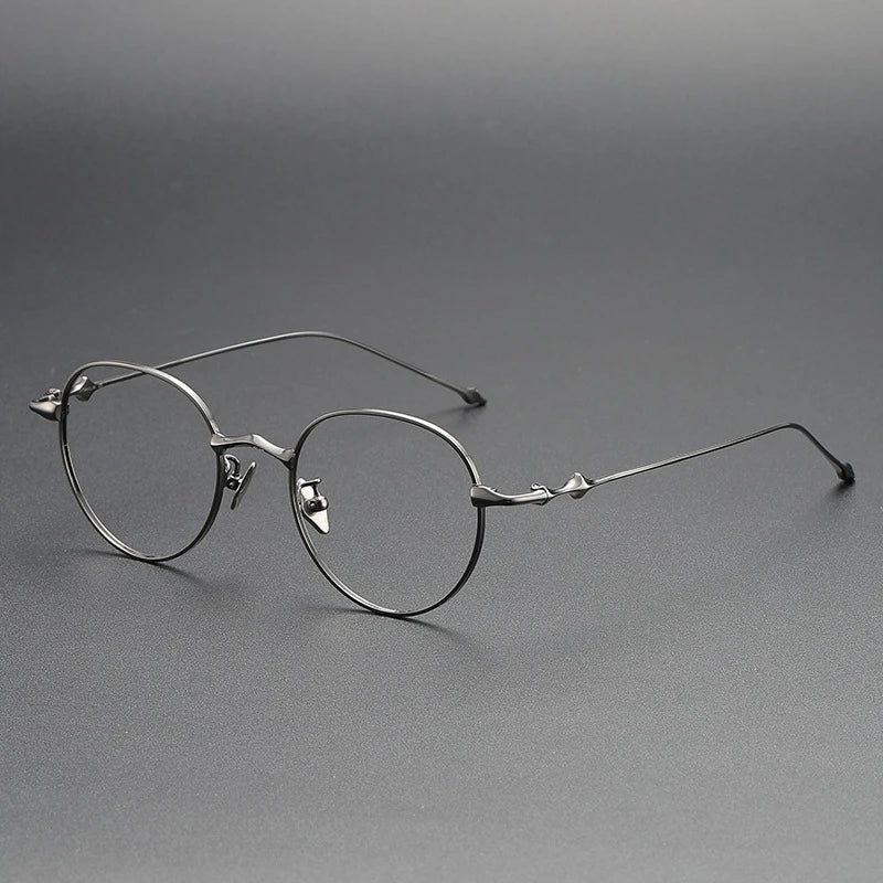 Yimaruili Unisex Full Rim Round Titanium Eyegalsses 614701