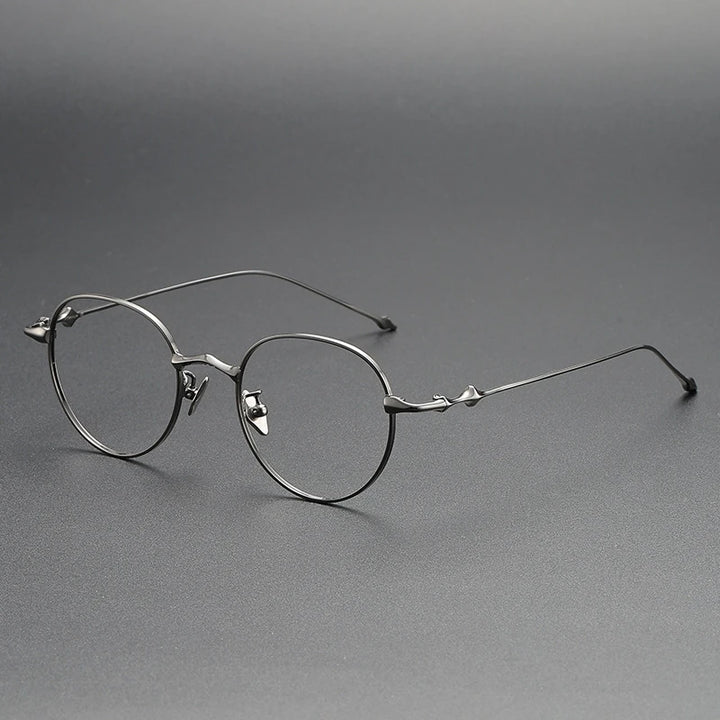 Yimaruili Unisex Full Rim Round Titanium Eyegalsses 614701