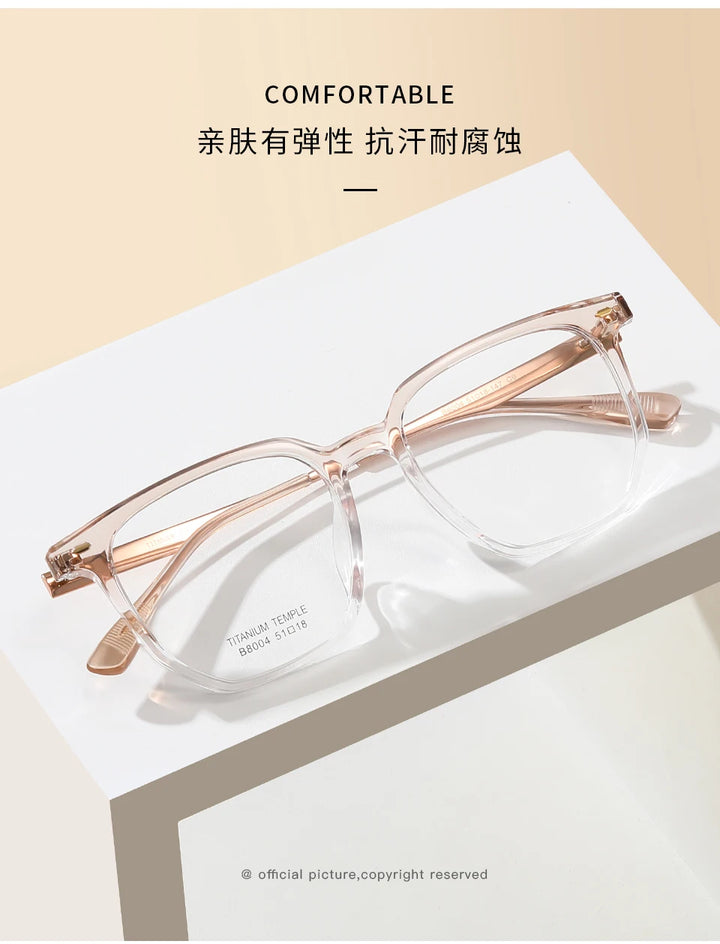 Reven Jate Unisex Full Rim Square Plastic Eyeglasses 8004 Full Rim Reven Jate