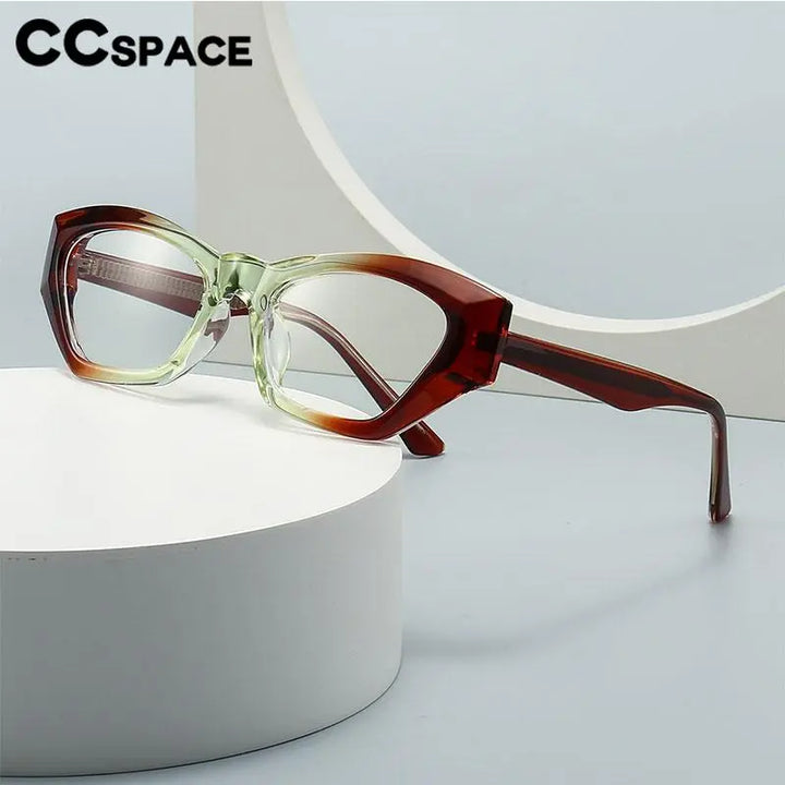 CCspace Unisex Full Rim Cat Eye Tr 90 Titanium Eyeglasses 56842 Full Rim CCspace