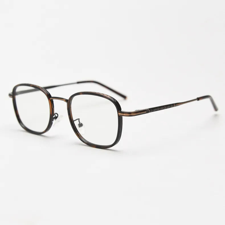CCspace Unisex Full Rim Square Alloy Eyeglasses 56833 Full Rim CCspace C3Brown