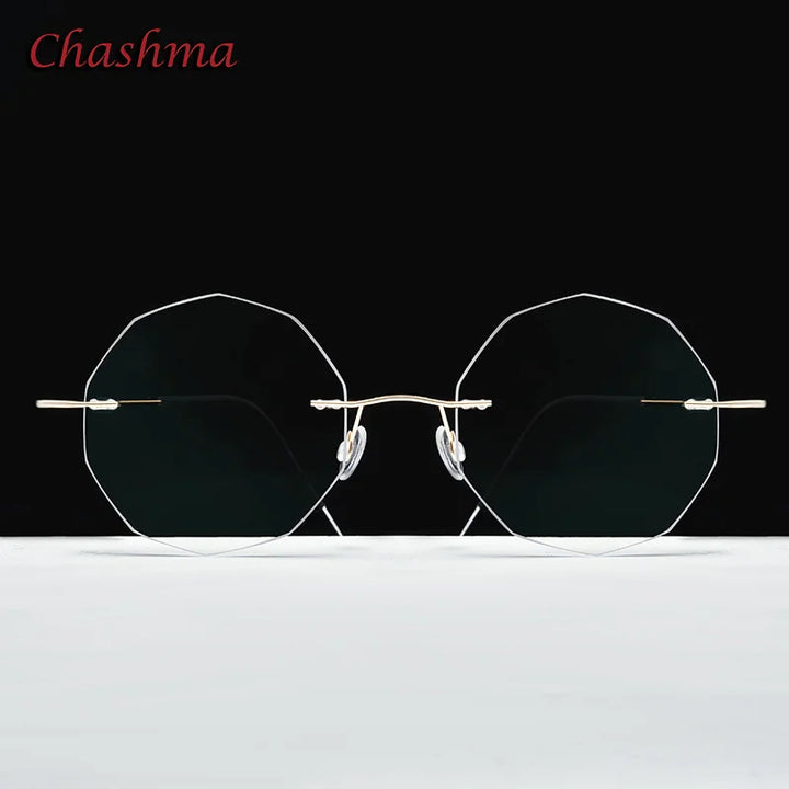 Chashma Ochki Unisex Rimless Cat Eye 2g Titanium Eyeglasses 003 Rimless Chashma Ochki Shape G