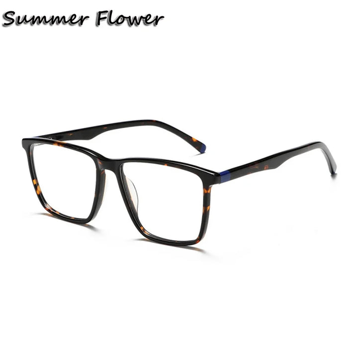 Summer Flower Men's Full Rim Square Acetate Eyeglasses 81003 Full Rim Summer Flower Demi